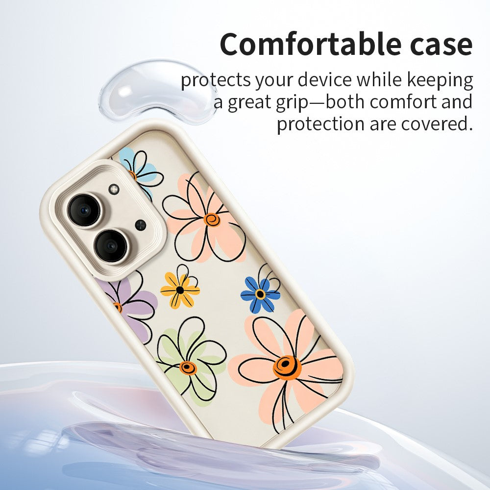 For Xiaomi Redmi 15C 5G (EU) (173mm)  /  15C 4G (EU) (173mm) TPU Case Hand-Drawn Floral Pattern Phone Back Cover