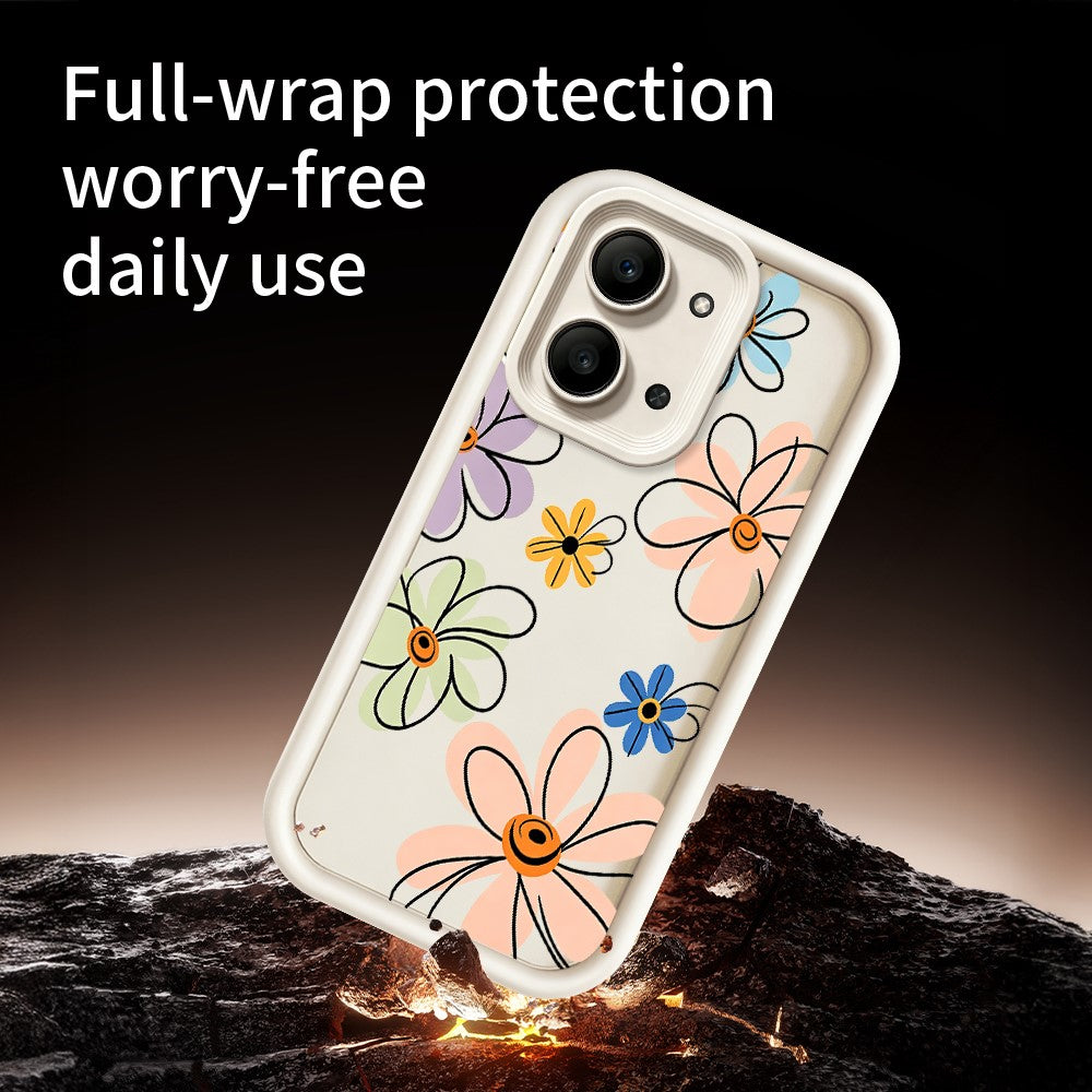 For Xiaomi Redmi 15C 4G (Global) (171mm)  /  Poco C85 4G (171mm) TPU Case Hand-Drawn Floral Pattern Phone Back Cover