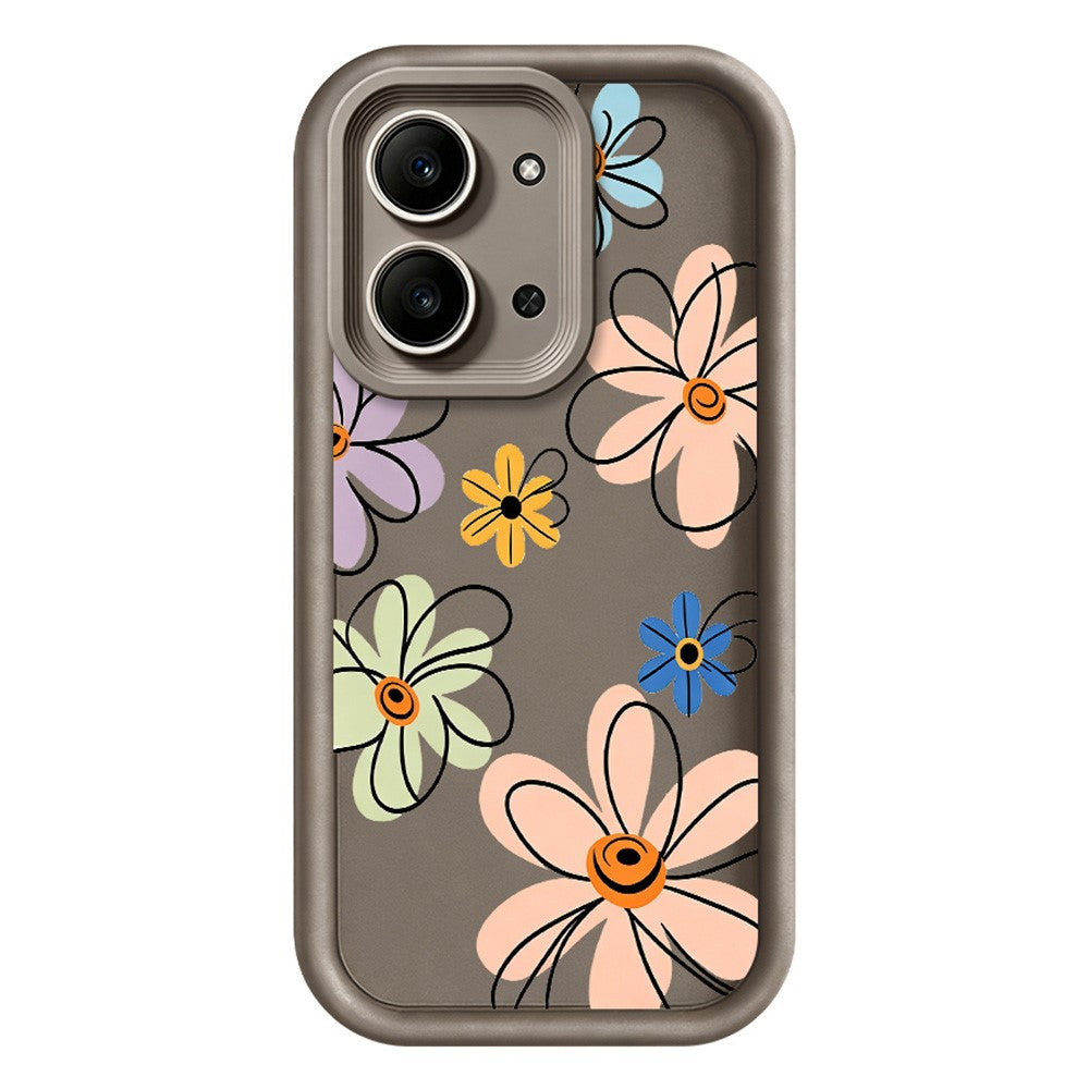 For Xiaomi Redmi 15C 4G (Global) (171mm)  /  Poco C85 4G (171mm) TPU Case Hand-Drawn Floral Pattern Phone Back Cover