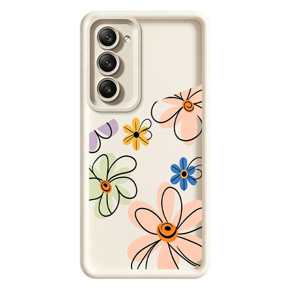 For Xiaomi Redmi 15 5G (EU) (171mm)  /  15 4G (EU) (171mm) TPU Case Hand-Drawn Floral Pattern Phone Back Cover