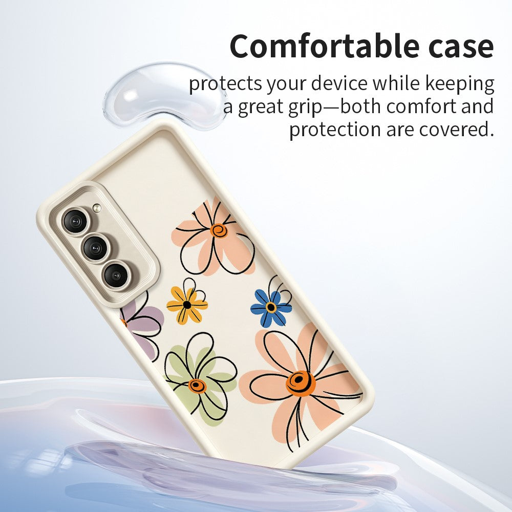 For Xiaomi Redmi 15 5G (EU) (171mm)  /  15 4G (EU) (171mm) TPU Case Hand-Drawn Floral Pattern Phone Back Cover