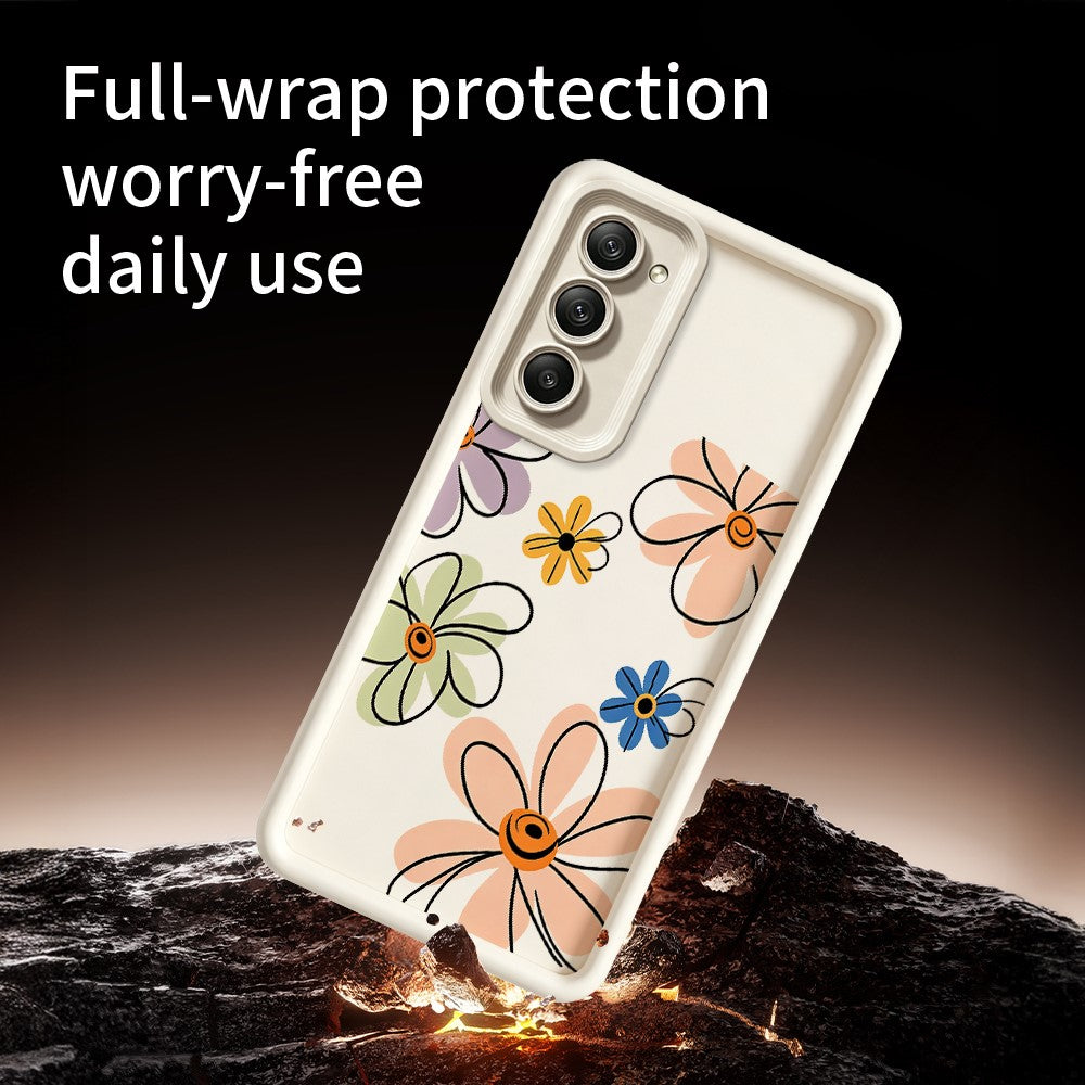 For Xiaomi Redmi 15 5G (EU) (171mm)  /  15 4G (EU) (171mm) TPU Case Hand-Drawn Floral Pattern Phone Back Cover