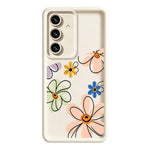 Samsung Galaxy S26+ TPU-skal Handritat blommönster mobilbaksida