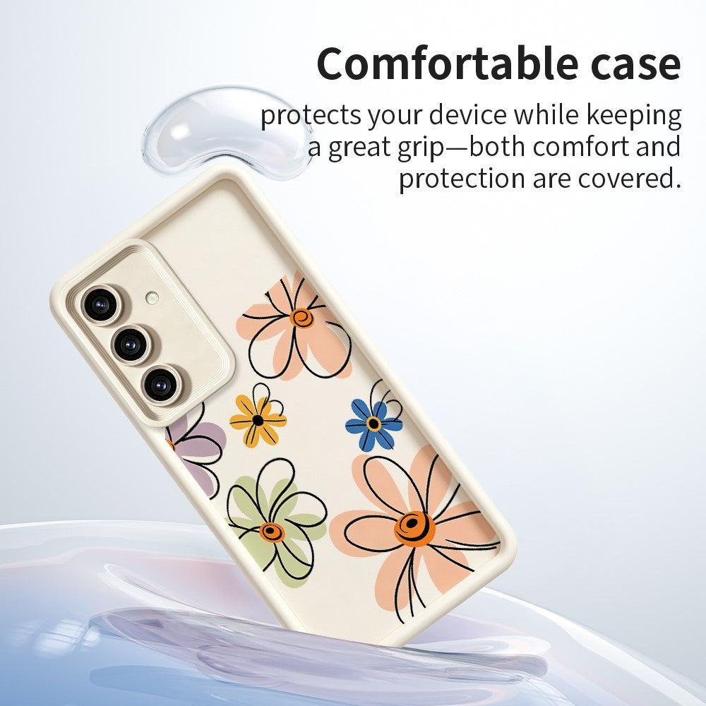 Samsung Galaxy S26+ TPU-skal Handritat blommönster mobilbaksida