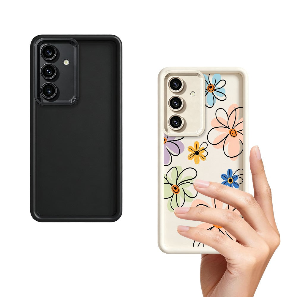 Samsung Galaxy S26+ TPU-skal Handritat blommönster mobilbaksida