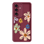 Samsung Galaxy S26+ TPU-skal Handritat blommönster mobilbaksida