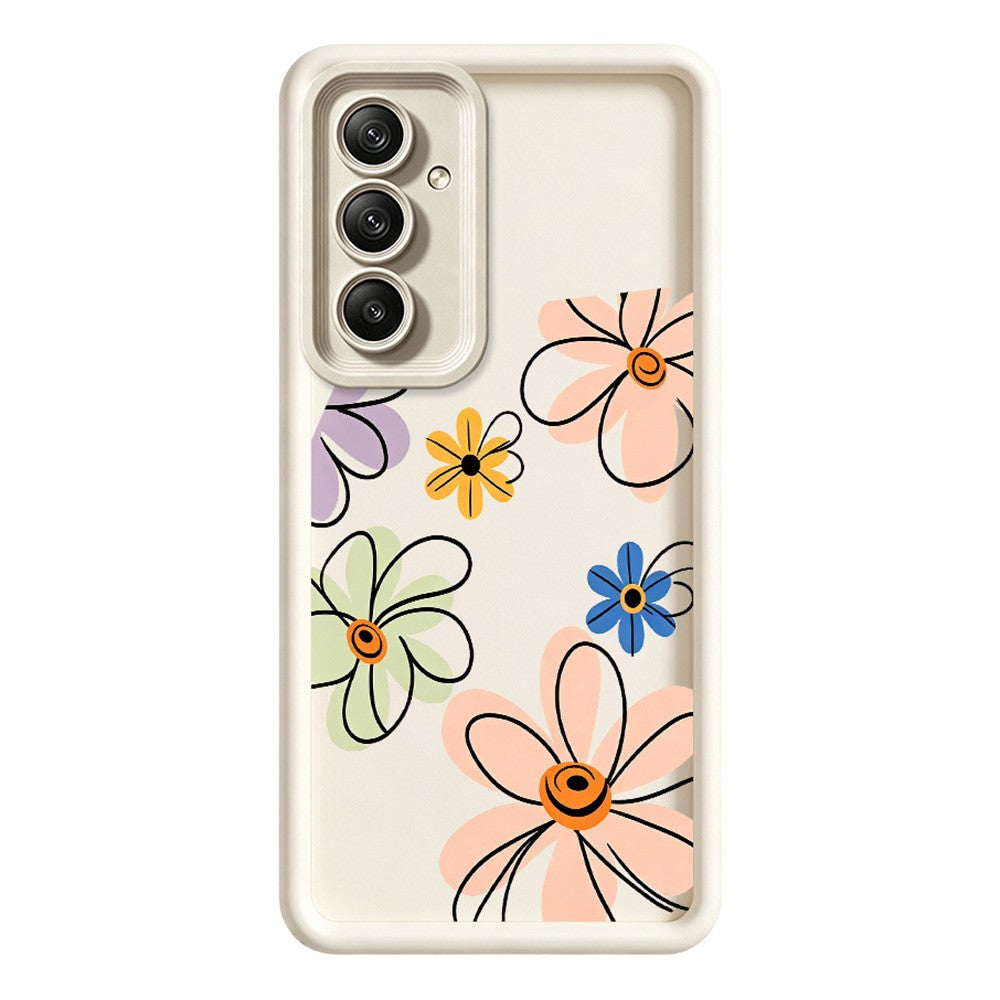 Samsung Galaxy A57 5G TPU-skal Handritat blommönster mobilbaksida