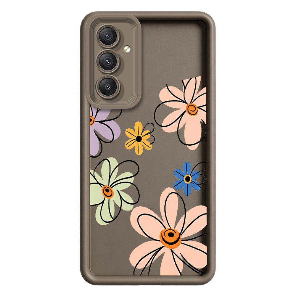 Samsung Galaxy A36 5G TPU-skal Handritat blommönster mobilbaksida