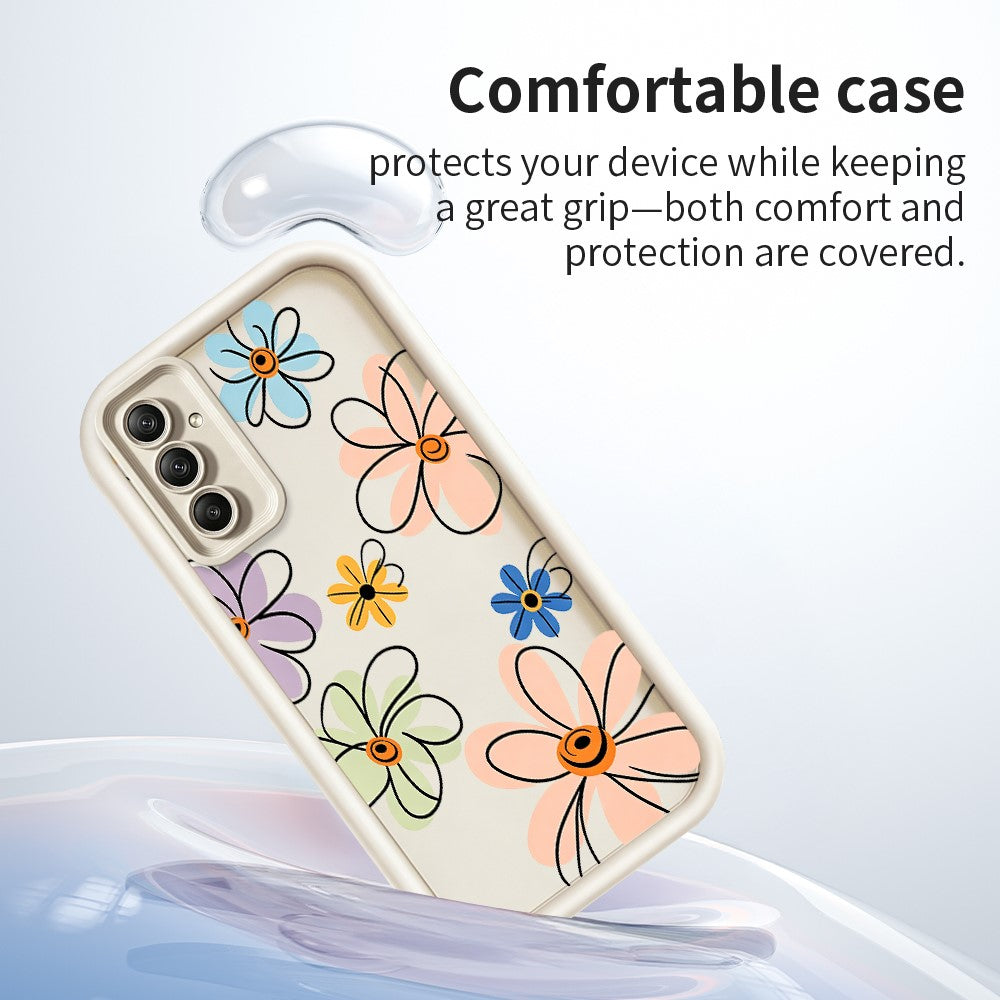 TPU-skal för Samsung Galaxy A18 5G / A18 4G / A17 5G / A17 4G handritat blommönster mobilbaksida