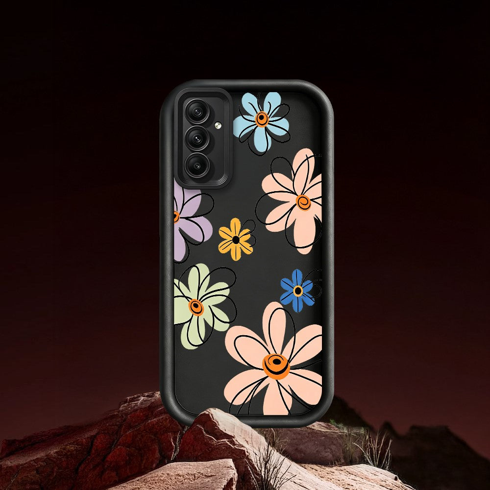 TPU-skal för Samsung Galaxy A18 5G / A18 4G / A17 5G / A17 4G handritat blommönster mobilbaksida