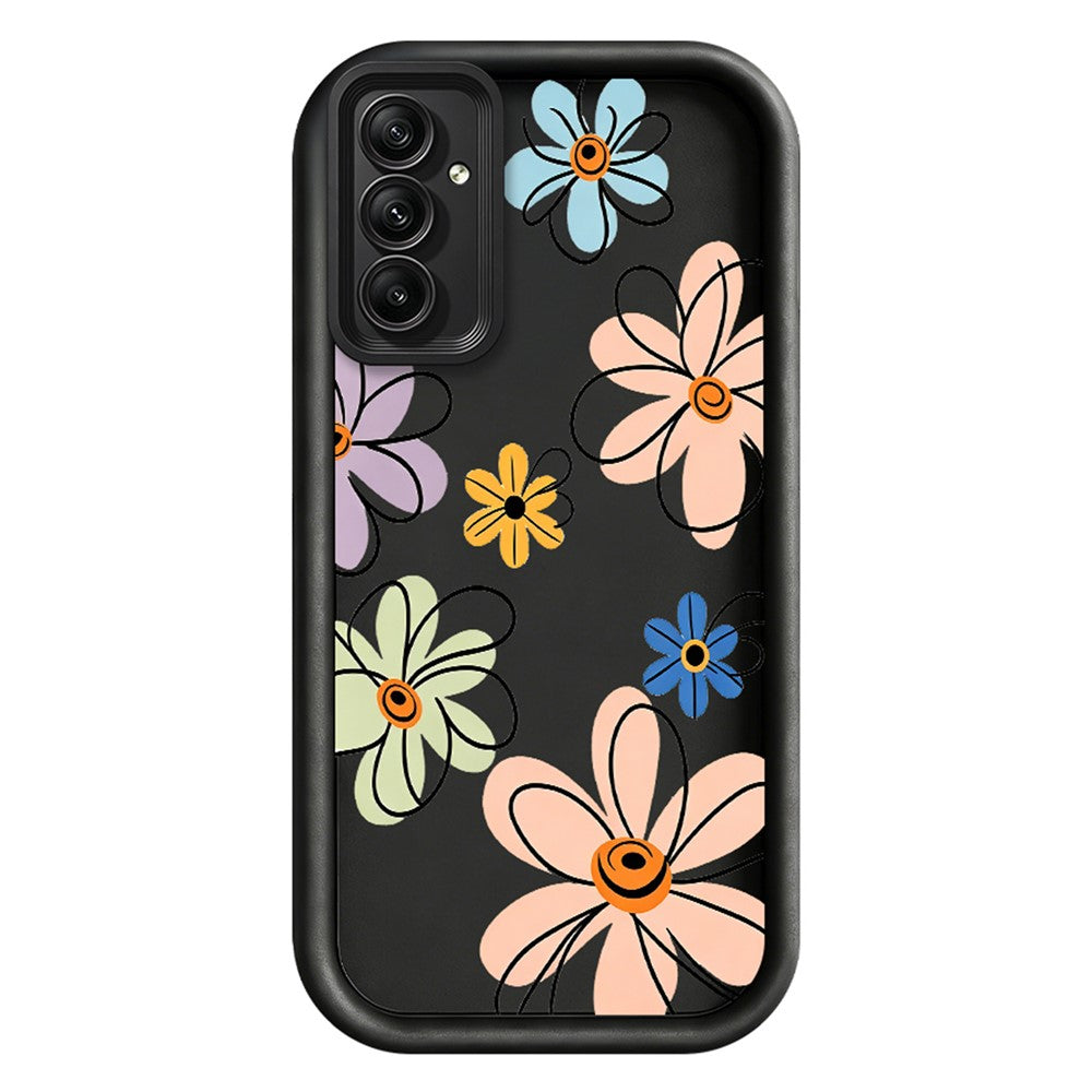 TPU-skal för Samsung Galaxy A18 5G / A18 4G / A17 5G / A17 4G handritat blommönster mobilbaksida