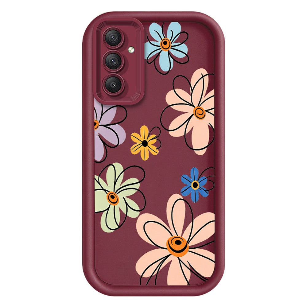 TPU-skal för Samsung Galaxy A18 5G / A18 4G / A17 5G / A17 4G handritat blommönster mobilbaksida