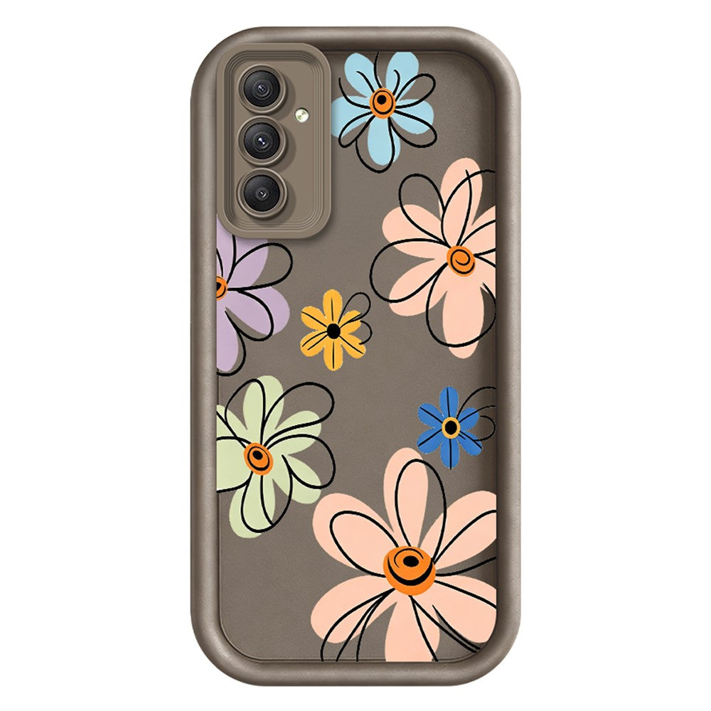 TPU-skal för Samsung Galaxy A18 5G / A18 4G / A17 5G / A17 4G handritat blommönster mobilbaksida