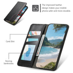 Läderfodral till Xiaomi Redmi Note 17 4G (Global) / Note 17 5G (Global) / Note 17 (Indien/Kina) 5G, trefärgat sömmar, plånboksfodral, inbyggt elastiskt armband med härdat glasfilm