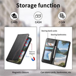 Läderfodral till Xiaomi Redmi Note 17 4G (Global) / Note 17 5G (Global) / Note 17 (Indien/Kina) 5G, trefärgat sömmar, plånboksfodral, inbyggt elastiskt armband med härdat glasfilm