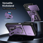 Honor 600 Smart 5G / X7e Plus 5G Cover med Slide Camera Cover Kickstand Stødsikker PC + TPU Matte Finish Telefoncover