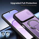 Honor 600 Smart 5G / X7e Plus 5G Cover med Slide Camera Cover Kickstand Stødsikker PC + TPU Matte Finish Telefoncover