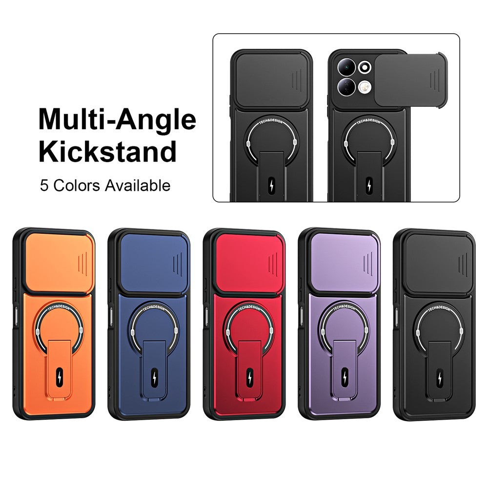 For Xiaomi Redmi 17 4G / 5G Case with Slide Camera Cover Kickstand Shockproof PC + TPU Matte Finish Phone Shell