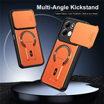 For Xiaomi Redmi 17 4G / 5G Case with Slide Camera Cover Kickstand Shockproof PC + TPU Matte Finish Phone Shell