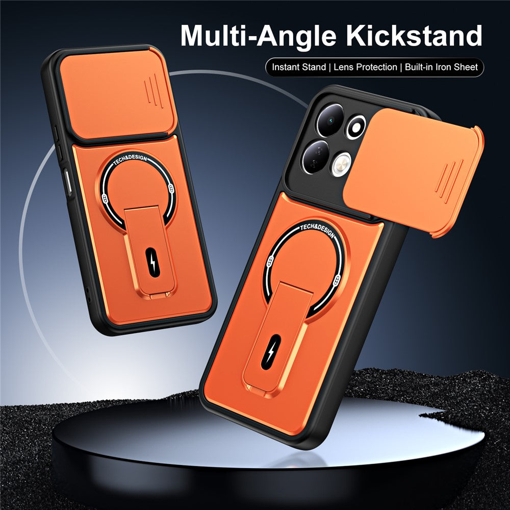 For Xiaomi Redmi 17 4G / 5G Case with Slide Camera Cover Kickstand Shockproof PC + TPU Matte Finish Phone Shell