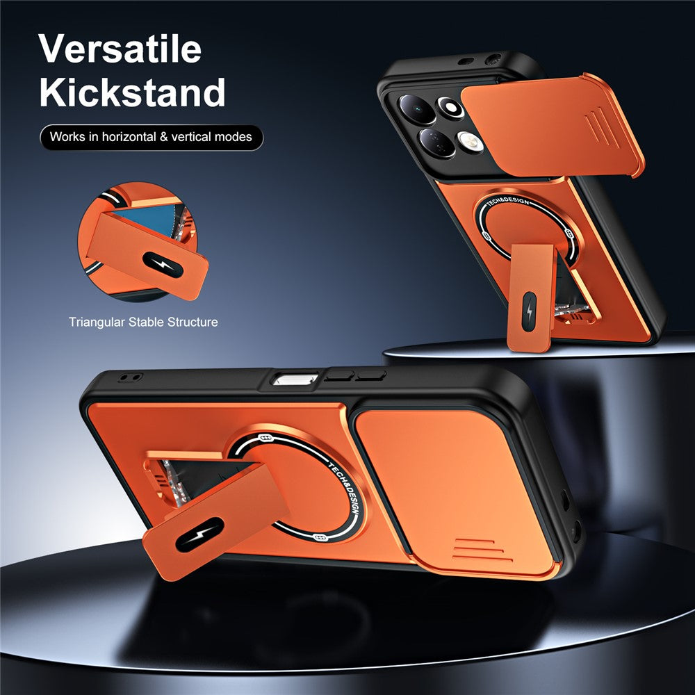 For Xiaomi Redmi 17 4G / 5G Case with Slide Camera Cover Kickstand Shockproof PC + TPU Matte Finish Phone Shell