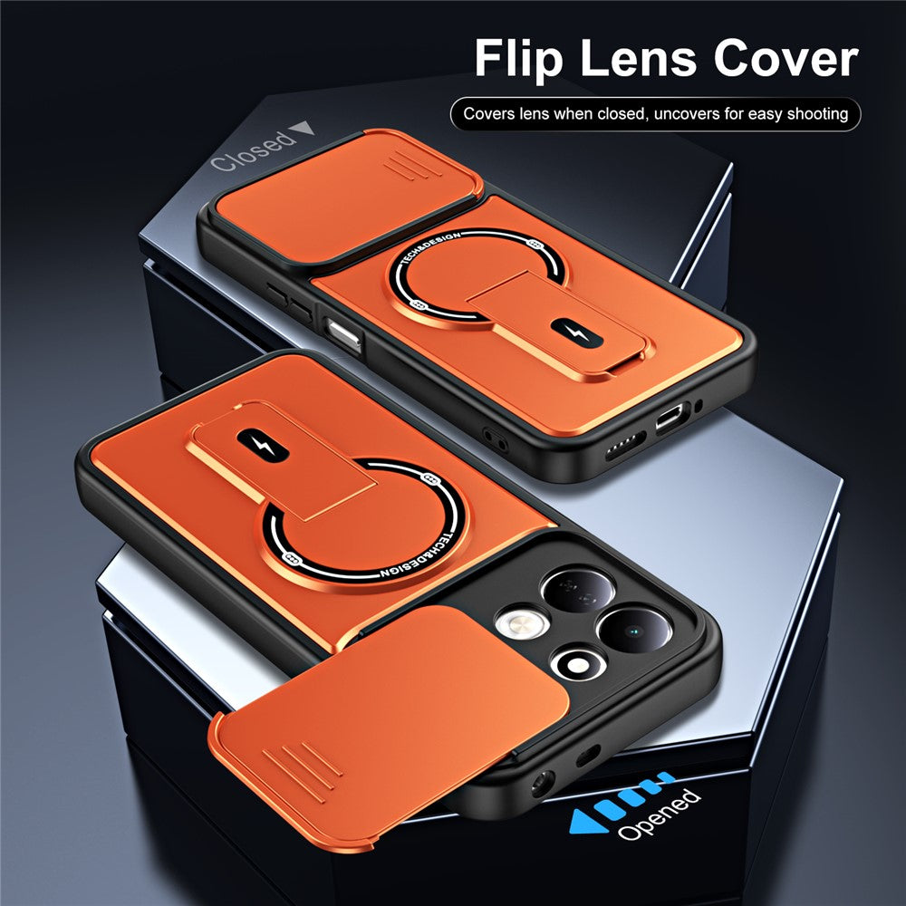 For Xiaomi Redmi 17 4G / 5G Case with Slide Camera Cover Kickstand Shockproof PC + TPU Matte Finish Phone Shell