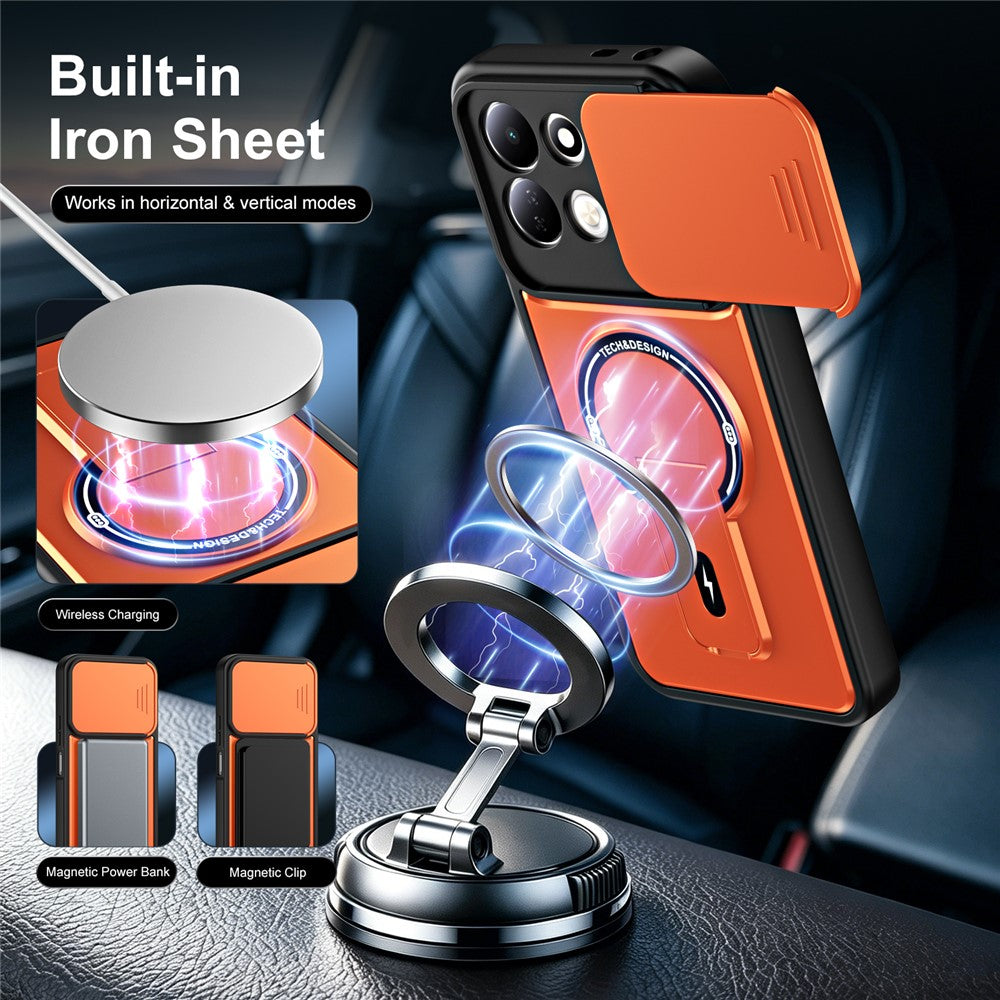 For Xiaomi Redmi 17 4G / 5G Case with Slide Camera Cover Kickstand Shockproof PC + TPU Matte Finish Phone Shell