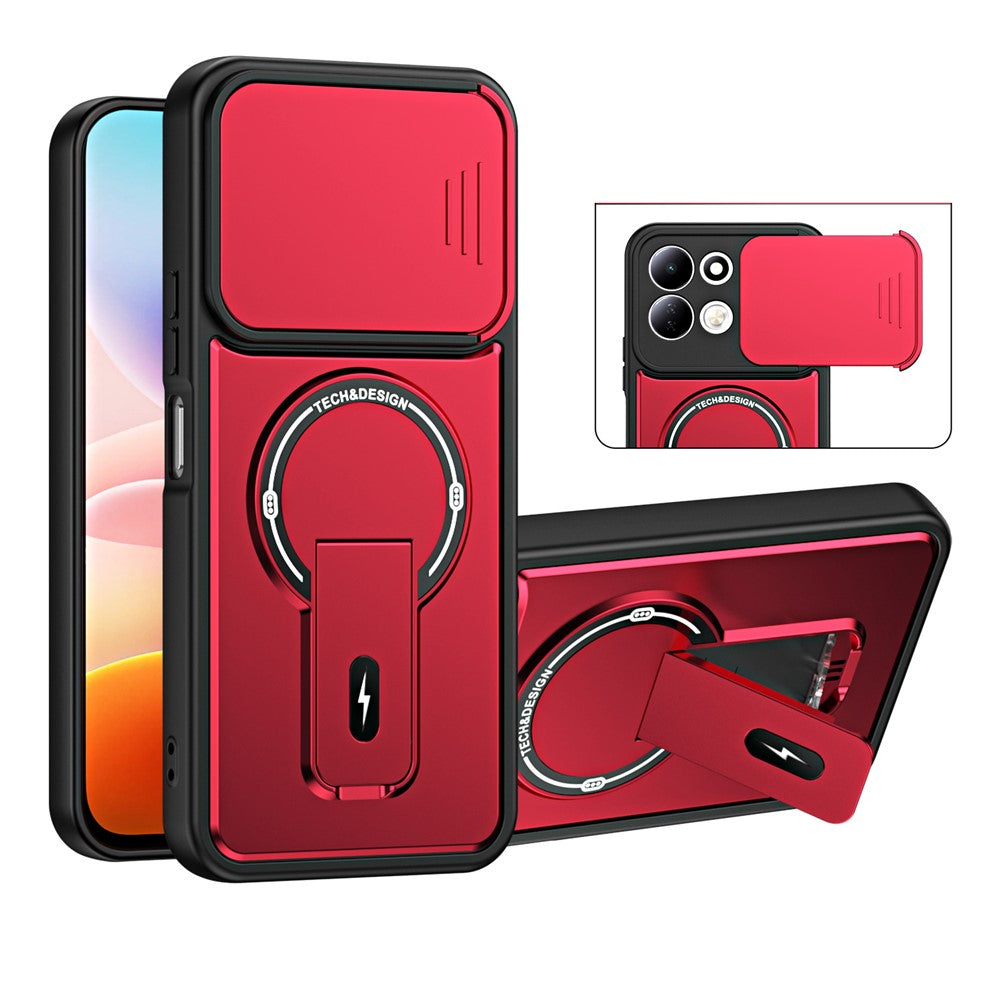For Xiaomi Redmi 17 4G / 5G Case with Slide Camera Cover Kickstand Shockproof PC + TPU Matte Finish Phone Shell