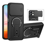 For Xiaomi Redmi 17 4G / 5G Case with Slide Camera Cover Kickstand Shockproof PC + TPU Matte Finish Phone Shell