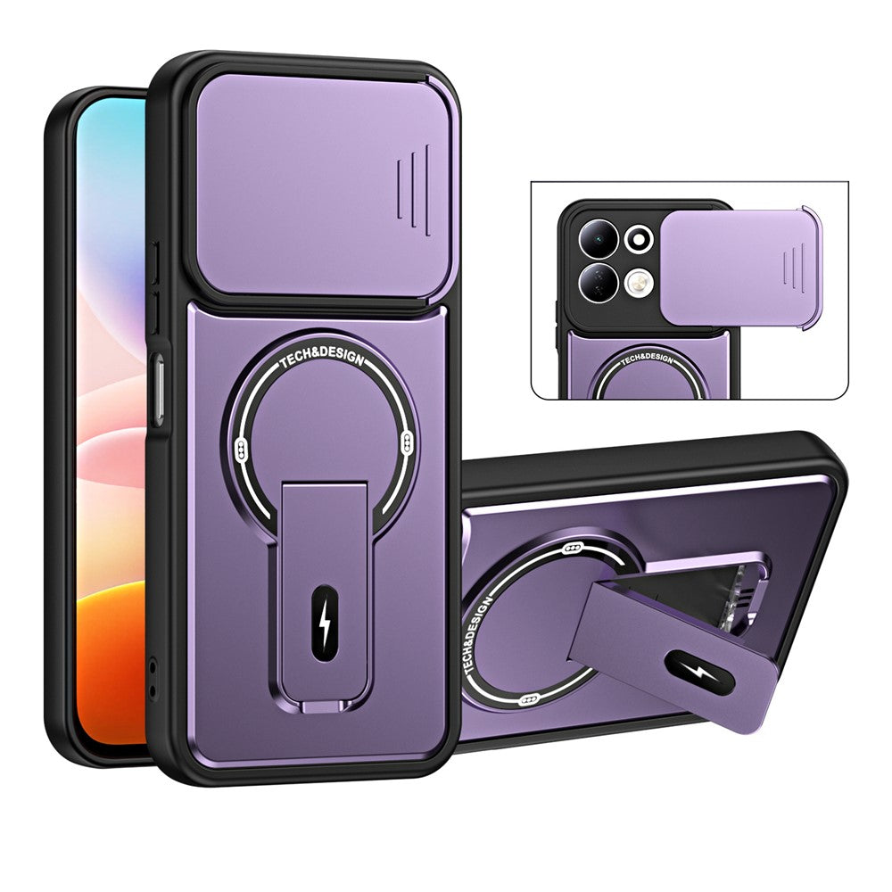 For Xiaomi Redmi 17 4G / 5G Case with Slide Camera Cover Kickstand Shockproof PC + TPU Matte Finish Phone Shell
