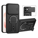 For Xiaomi Redmi Note 17 Pro 5G Case with Slide Camera Cover Kickstand Shockproof PC + TPU Matte Finish Phone Shell