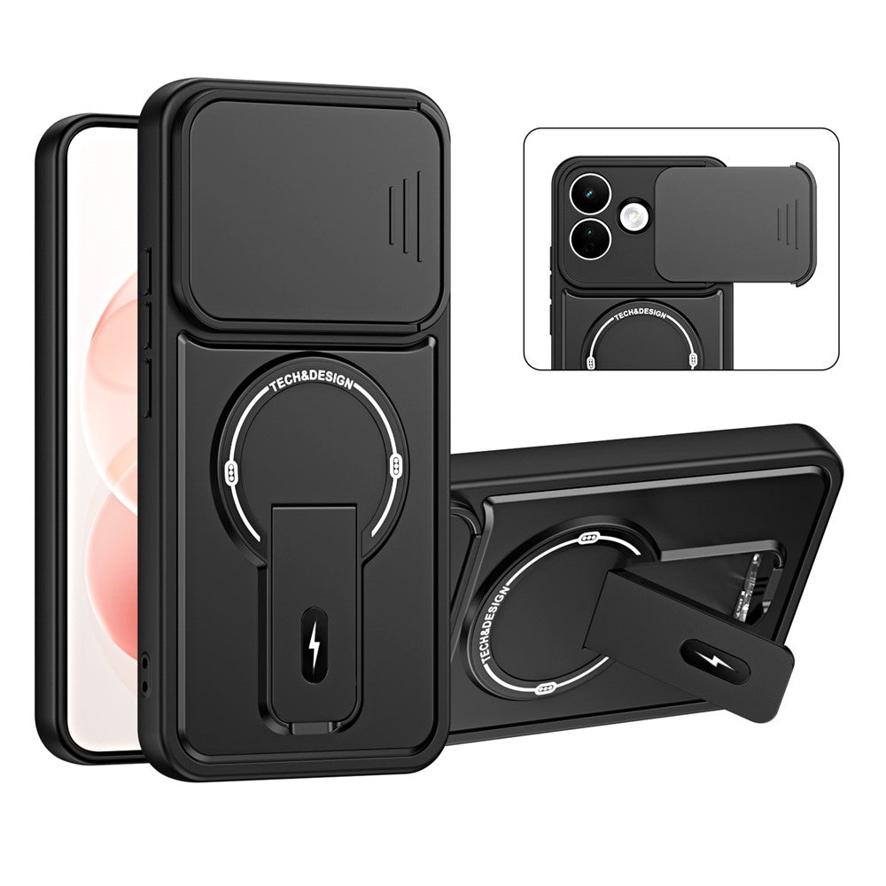 For Xiaomi Redmi Note 17 Pro 5G Case with Slide Camera Cover Kickstand Shockproof PC + TPU Matte Finish Phone Shell