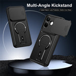 For Xiaomi Redmi Note 17 Pro 5G Case with Slide Camera Cover Kickstand Shockproof PC + TPU Matte Finish Phone Shell