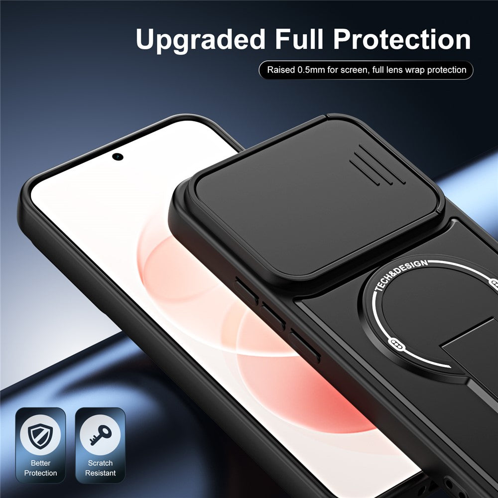 For Xiaomi Redmi Note 17 Pro 5G Case with Slide Camera Cover Kickstand Shockproof PC + TPU Matte Finish Phone Shell