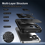 For Xiaomi Redmi Note 17 Pro 5G Case with Slide Camera Cover Kickstand Shockproof PC + TPU Matte Finish Phone Shell