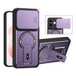 For Xiaomi Redmi Note 17 Pro 5G Case with Slide Camera Cover Kickstand Shockproof PC + TPU Matte Finish Phone Shell
