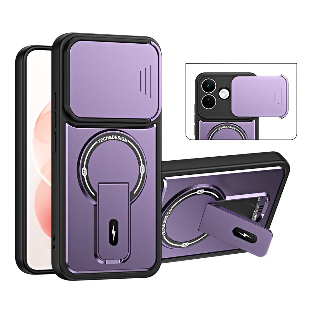 For Xiaomi Redmi Note 17 Pro 5G Case with Slide Camera Cover Kickstand Shockproof PC + TPU Matte Finish Phone Shell