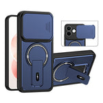 For Xiaomi Redmi Note 17 Pro 5G Case with Slide Camera Cover Kickstand Shockproof PC + TPU Matte Finish Phone Shell