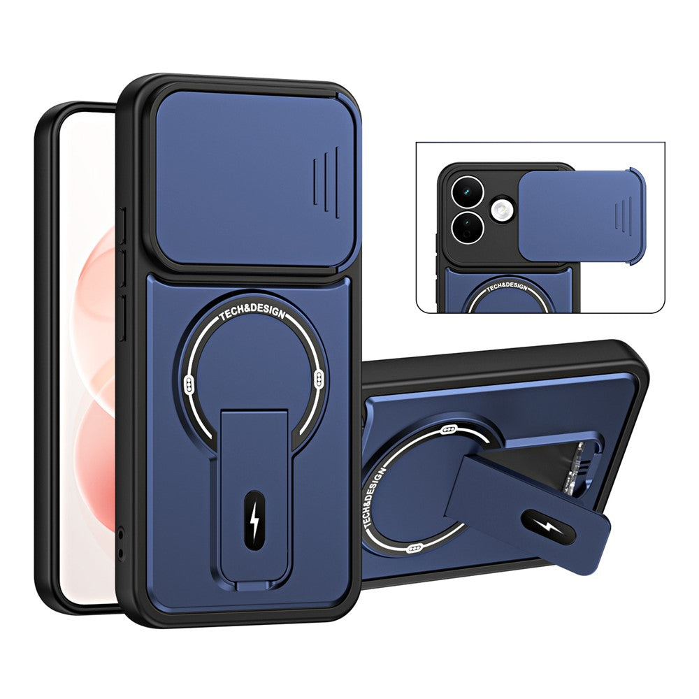 For Xiaomi Redmi Note 17 Pro 5G Case with Slide Camera Cover Kickstand Shockproof PC + TPU Matte Finish Phone Shell