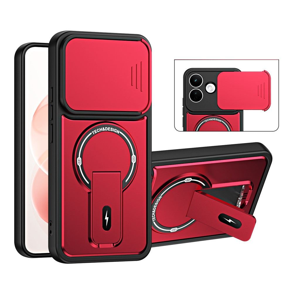 For Xiaomi Redmi Note 17 Pro 5G Case with Slide Camera Cover Kickstand Shockproof PC + TPU Matte Finish Phone Shell