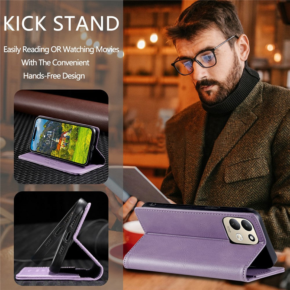 TTUDRCH Style 007 For Xiaomi Redmi 17 5G  /  17 4G Leather Case RFID Blocking Wallet Stand Phone Cover
