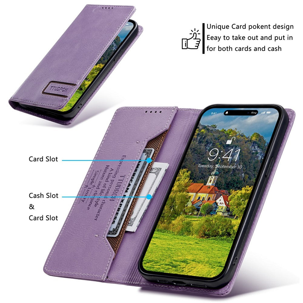 TTUDRCH Style 007 For Xiaomi Redmi 17 5G  /  17 4G Leather Case RFID Blocking Wallet Stand Phone Cover