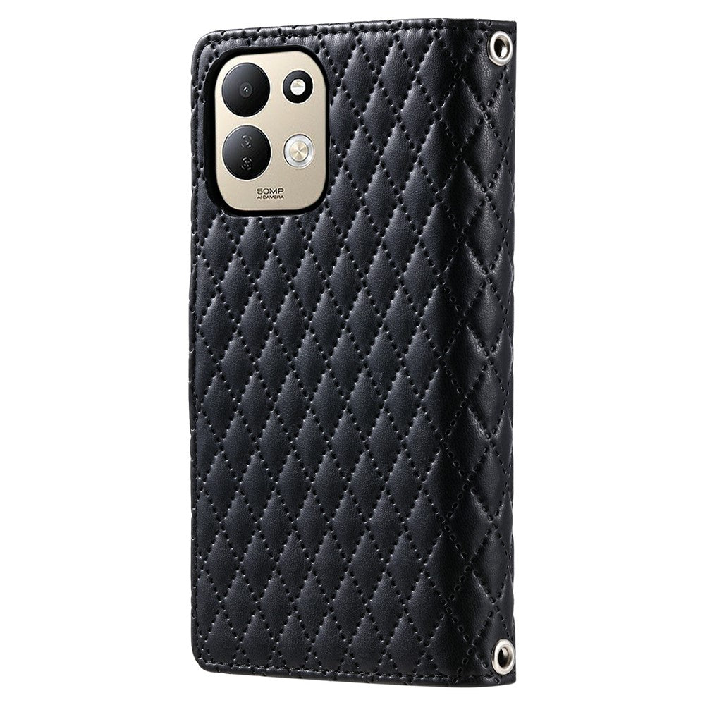 For Xiaomi Redmi 17 5G  /  17 4G Case Zipper Pocket Glitter Leather Phone Cover with Wrist Strap