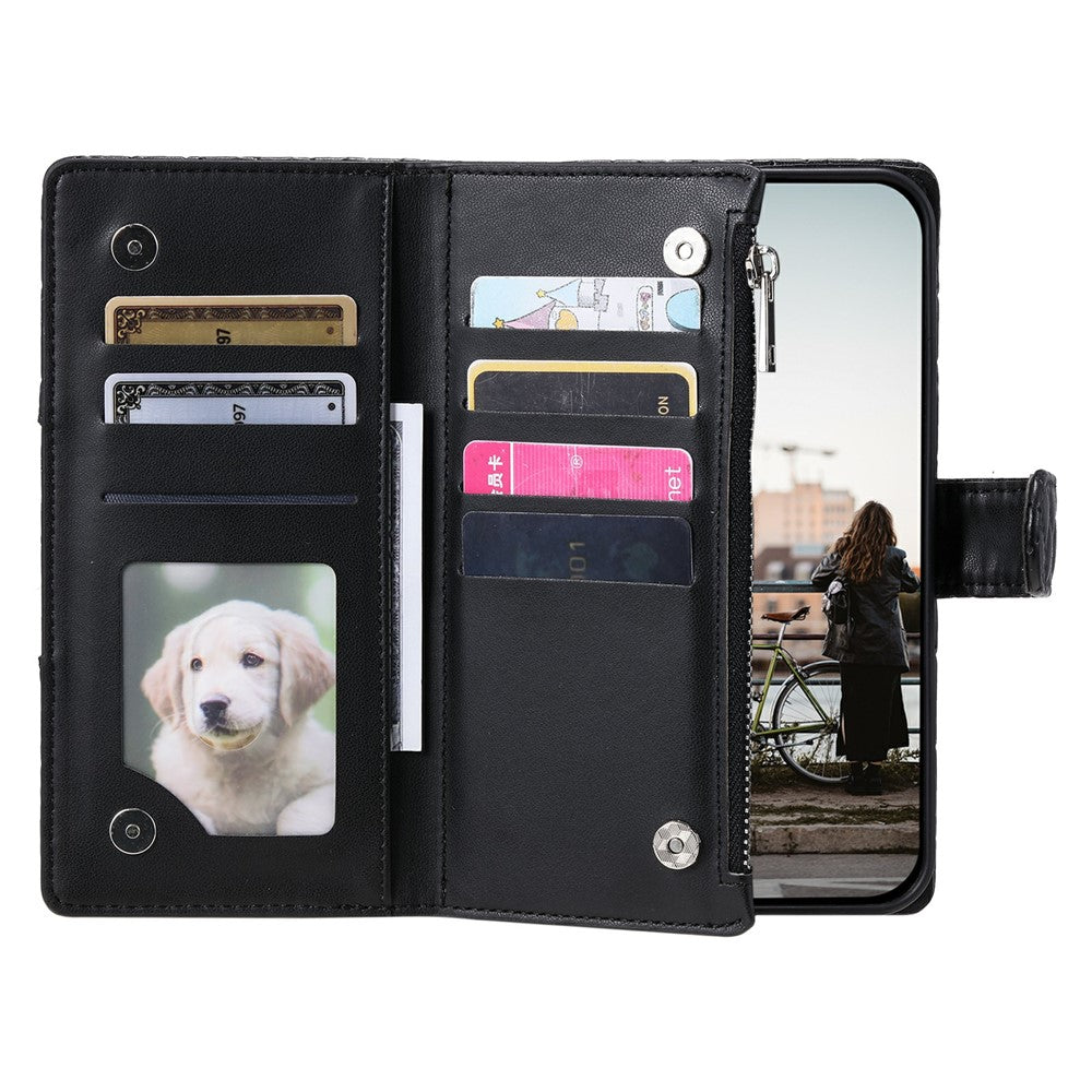 For Xiaomi Redmi 17 5G  /  17 4G Case Zipper Pocket Glitter Leather Phone Cover with Wrist Strap