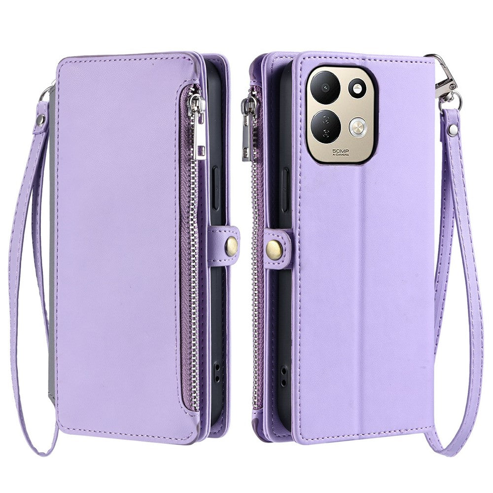 For Xiaomi Redmi 17 5G  /  17 4G Case TPU + PU Leather Wallet Phone Cover with Wrist Strap