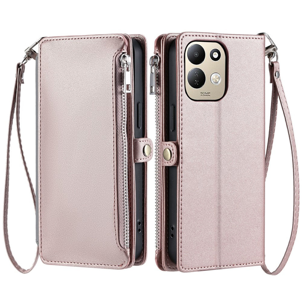 For Xiaomi Redmi 17 5G  /  17 4G Case TPU + PU Leather Wallet Phone Cover with Wrist Strap