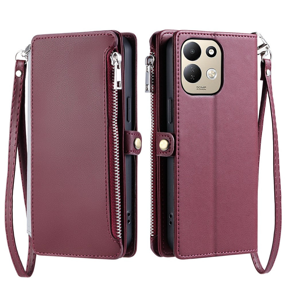 For Xiaomi Redmi 17 5G  /  17 4G Case TPU + PU Leather Wallet Phone Cover with Wrist Strap