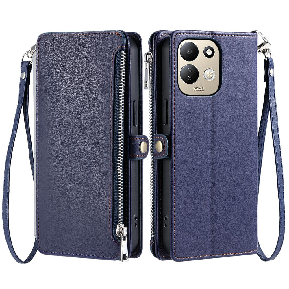 For Xiaomi Redmi 17 5G  /  17 4G Case TPU + PU Leather Wallet Phone Cover with Wrist Strap