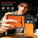 Xiaomi Redmi 17 4G / 5G-skal, linsskydd, stativ, PC + TPU-mobilskal med korthållare