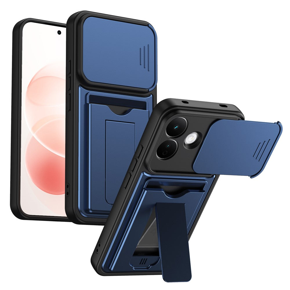For Xiaomi Redmi Note 17 Pro 5G Case Lens Protection Kickstand PC + TPU Phone Cover with Card Holder